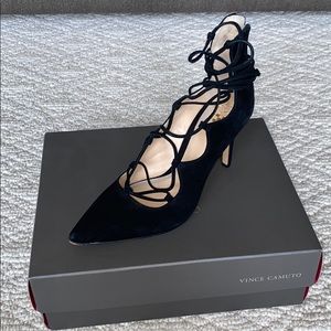 Vince Camuto Lace Up Zip Back Heels
